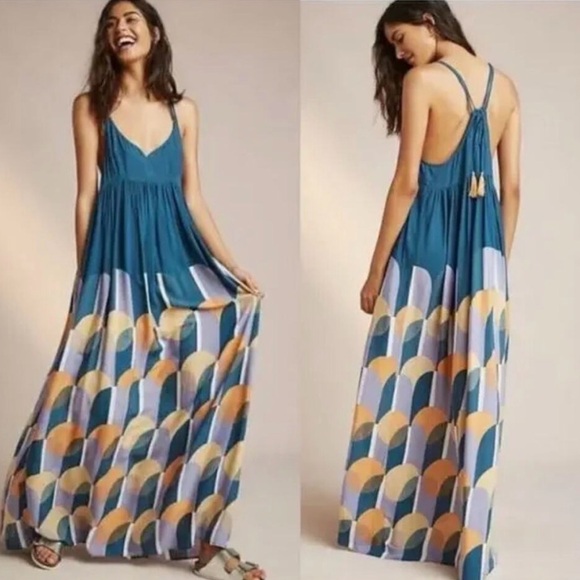 Anthropologie Dresses & Skirts - Anthropologie The Artwork of Carla Weeks Setting Sun Maxi Dress Blue Multicolor